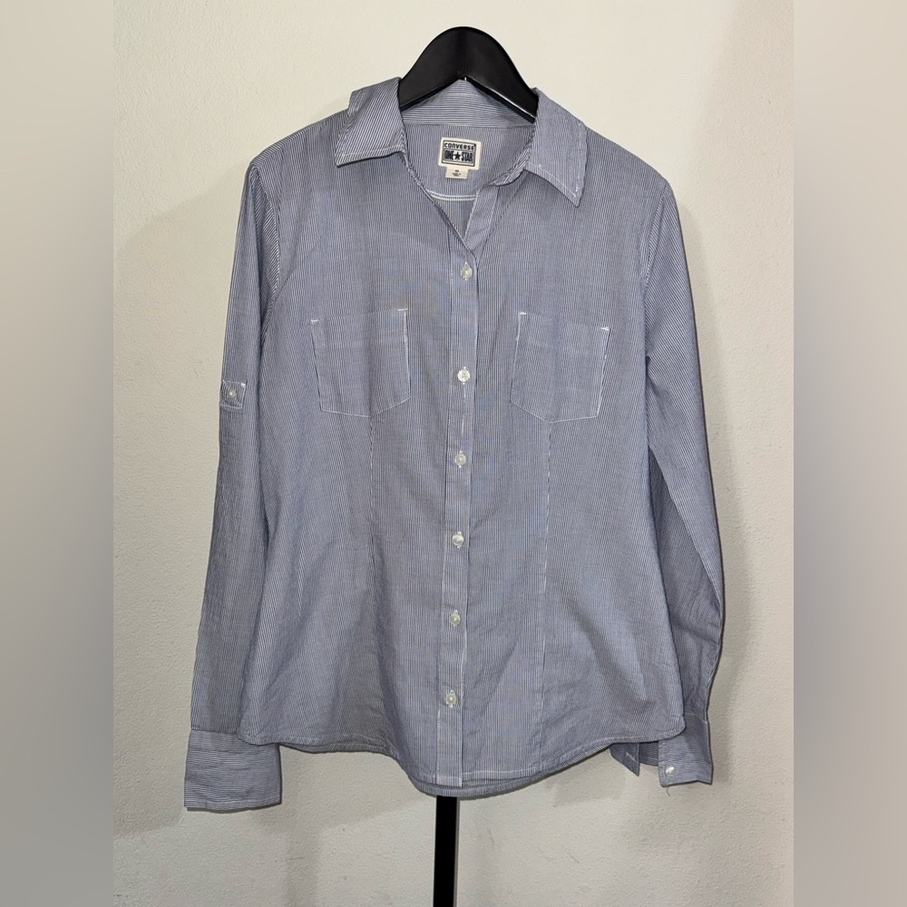 Converse Light Blue Thin-Striped Men's Button-Down Shirt